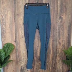 Fabletics Teal Mesh Side Pocket Leggings S          P300